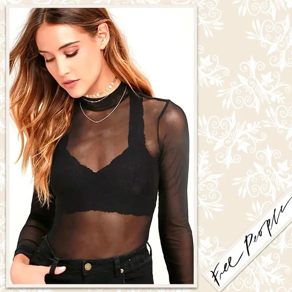 Free People Galloon Lace Raceback Bralette in Black - Picture 10 of 13